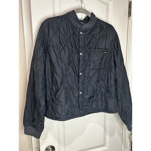 VTG Polo Ralph Lauren Quilted Jacket Women Navy Blue Utility Sz L 90s Surplus